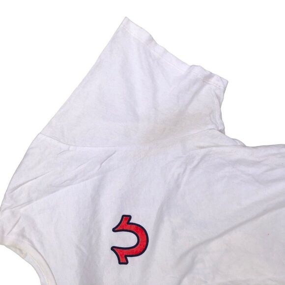 VINTAGE True Religion Shirt XXL BUDDHA LOGO CREW White - Picture 8 of 11